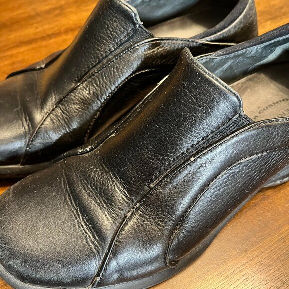 Comfy Women's Merrell Topo Soar Black Slip On Leather Loafers Size 8 - Picture 1 of 7